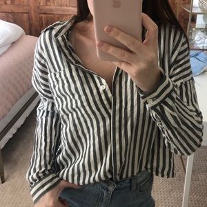 Pacsun striped button up top
